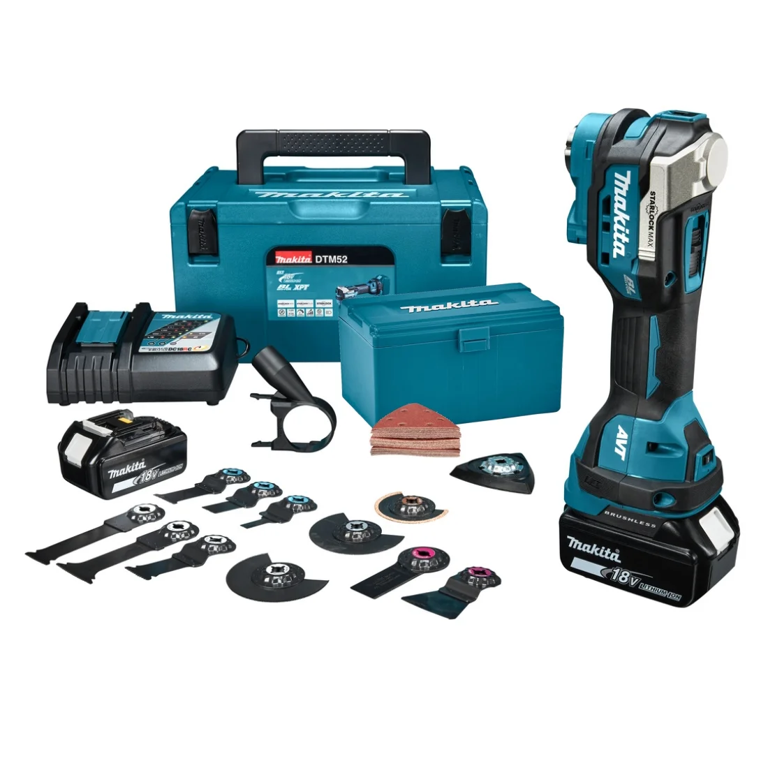 DTM52RFJX2 Zestaw 2 aku 3,0Ah + ładowarka + walizka makpac + osprzęt 