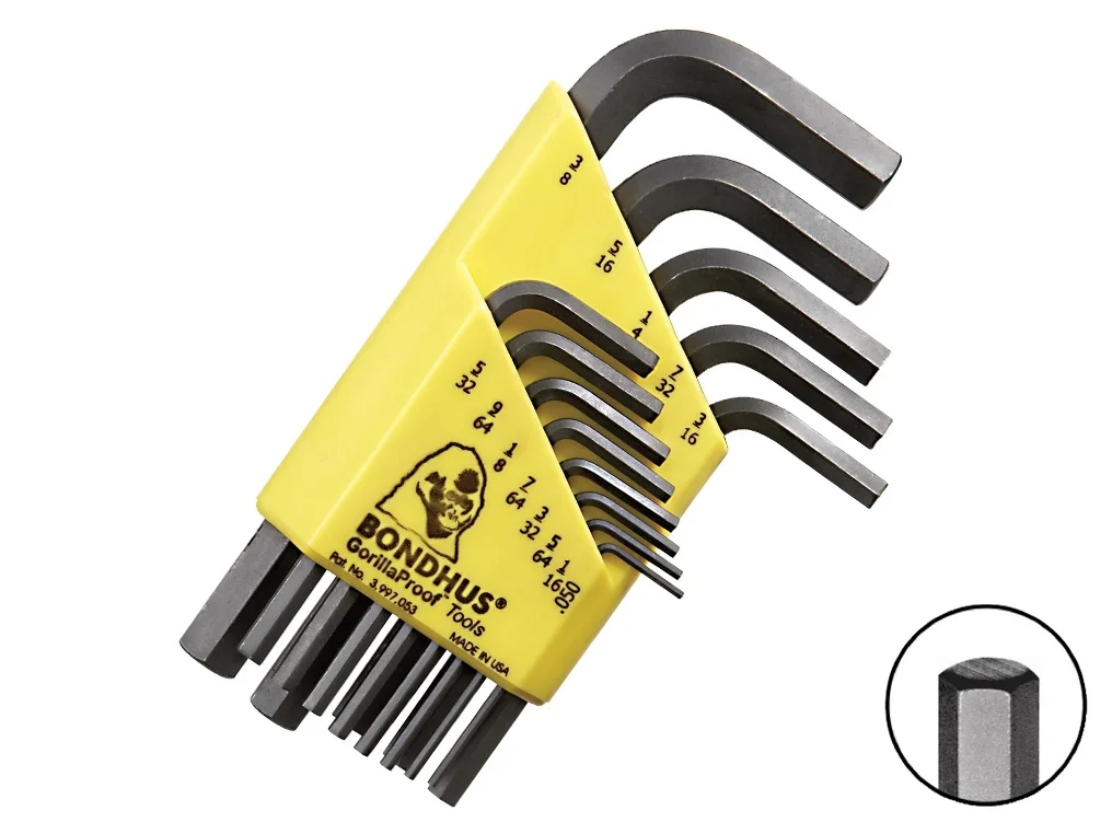 Kpl. kluczy imbusowych calowych krótkich Bondhus