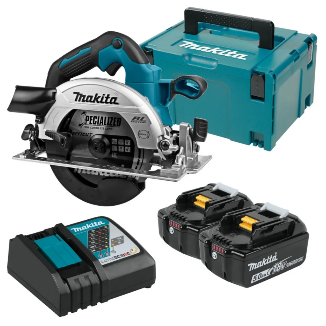 DHS661RTJU Zestaw 2 aku 5,0 + ładowarka + walizka Makpac