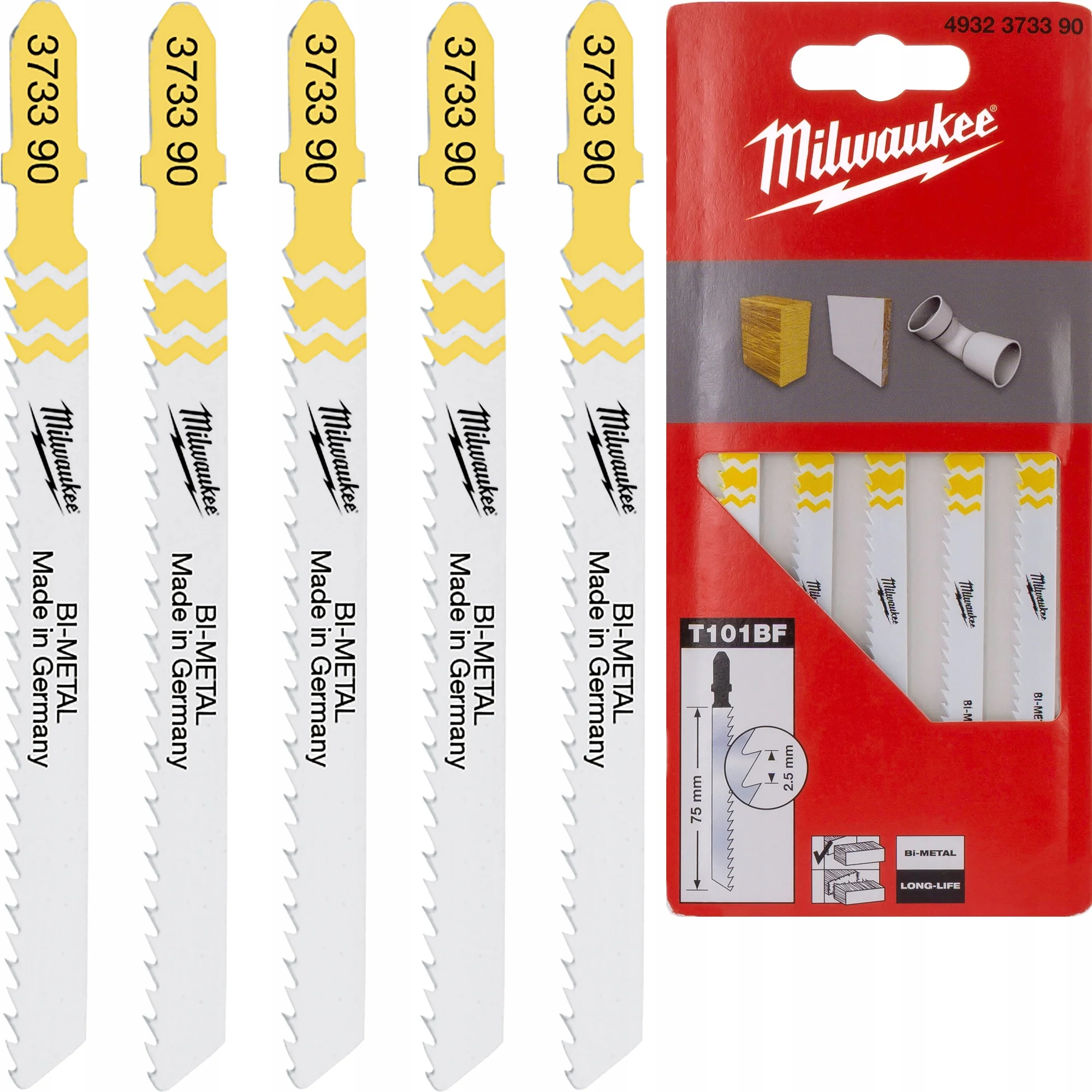 Milwaukee Brzeszczoty do czystego i bezodpryskowego cięcia 75mm T101BF 5 szt.