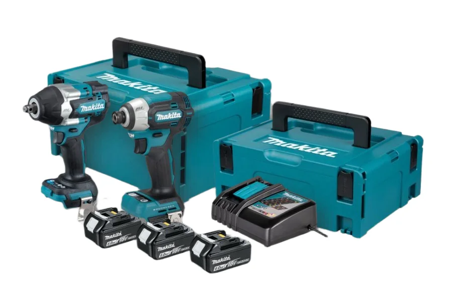 Makita Zestaw COMBO DTD201+DTW700+3x6,0Ah 18V