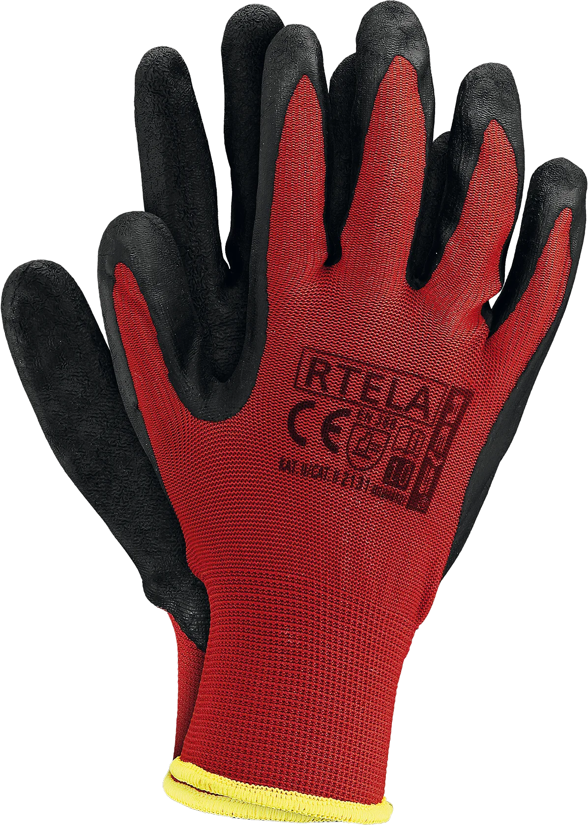 Rękawice ochronne wykonane z poliestru powlekane latexem rozm.10