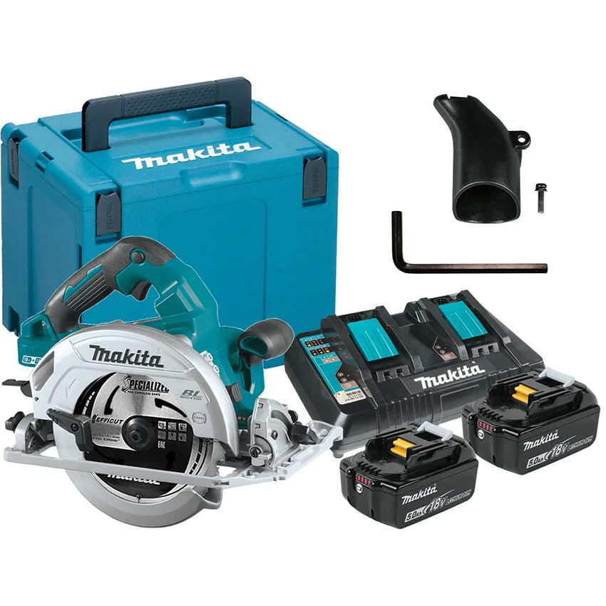 DHS782PT2J Zestaw 2 aku 5,0Ah + Ładowarka dwuportowa + walizka Makpac